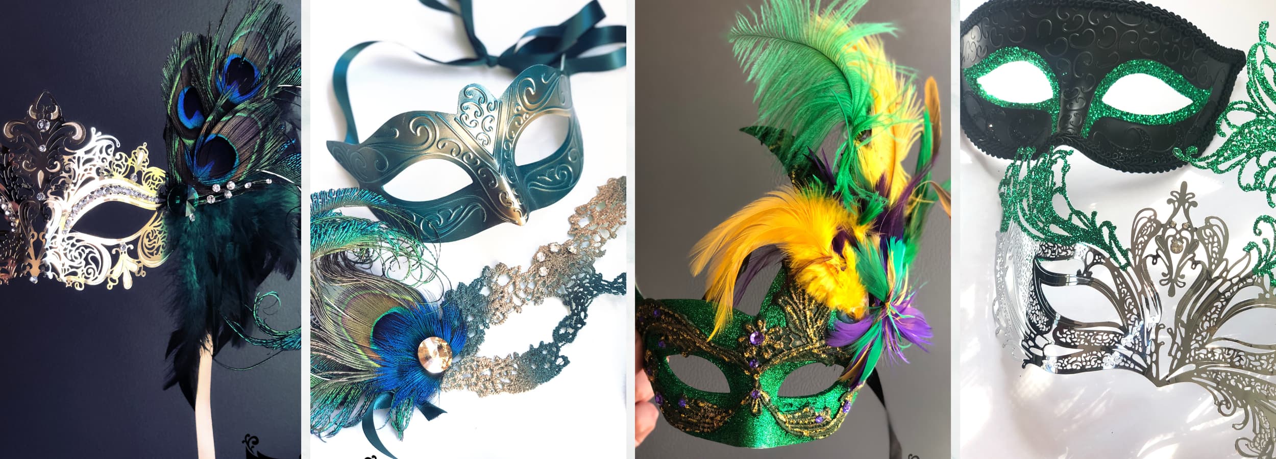 Green Masked Man Masquerade Mask - Screamers Costumes