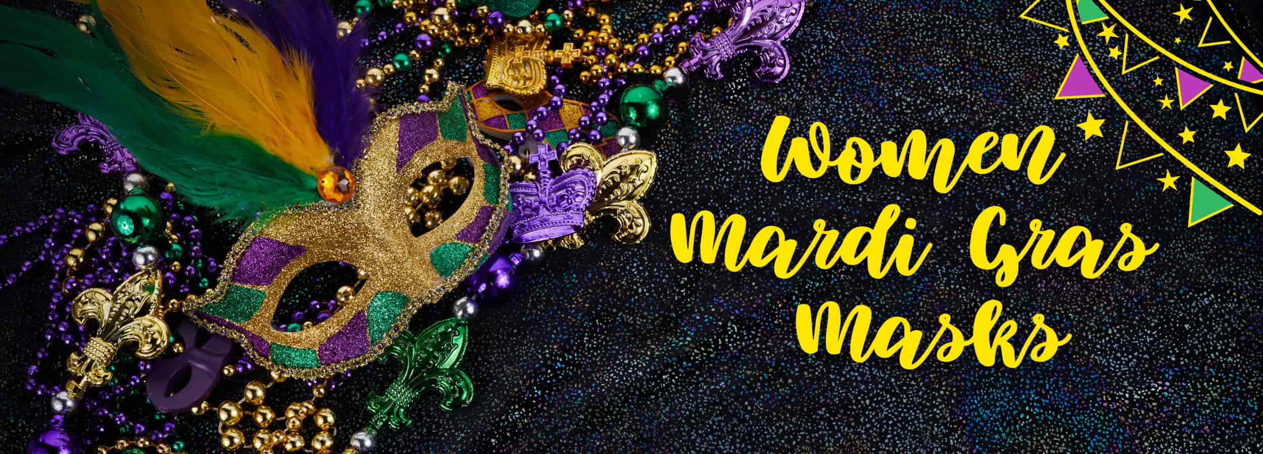Mardi Gras Backdrop Masquerade Purple Gold Mask Feather Carnival