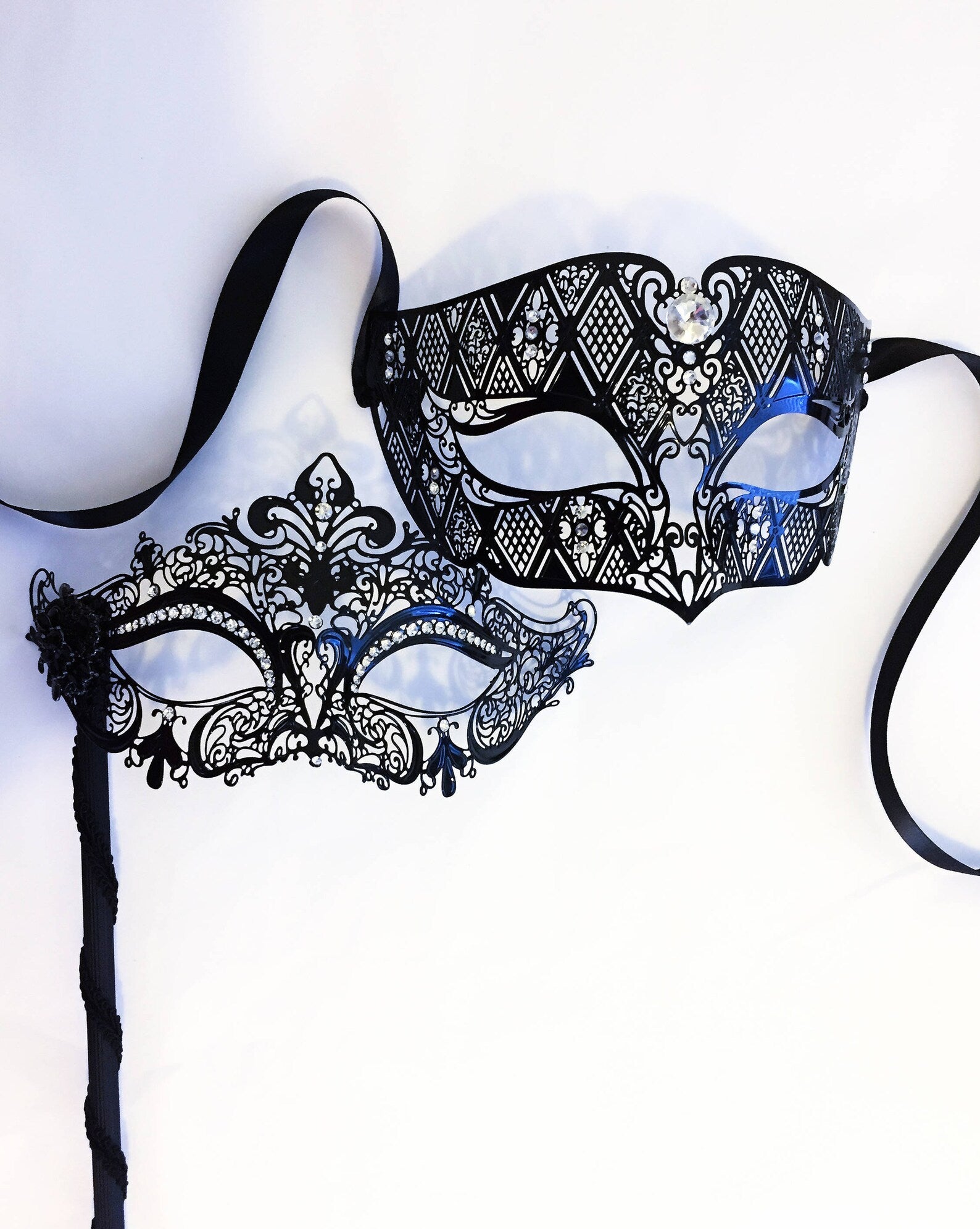 Couples Masquerade Masks Black – Masquerade Store