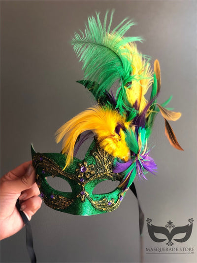 Mardi Gras Feathers - Green/Purple/Gold