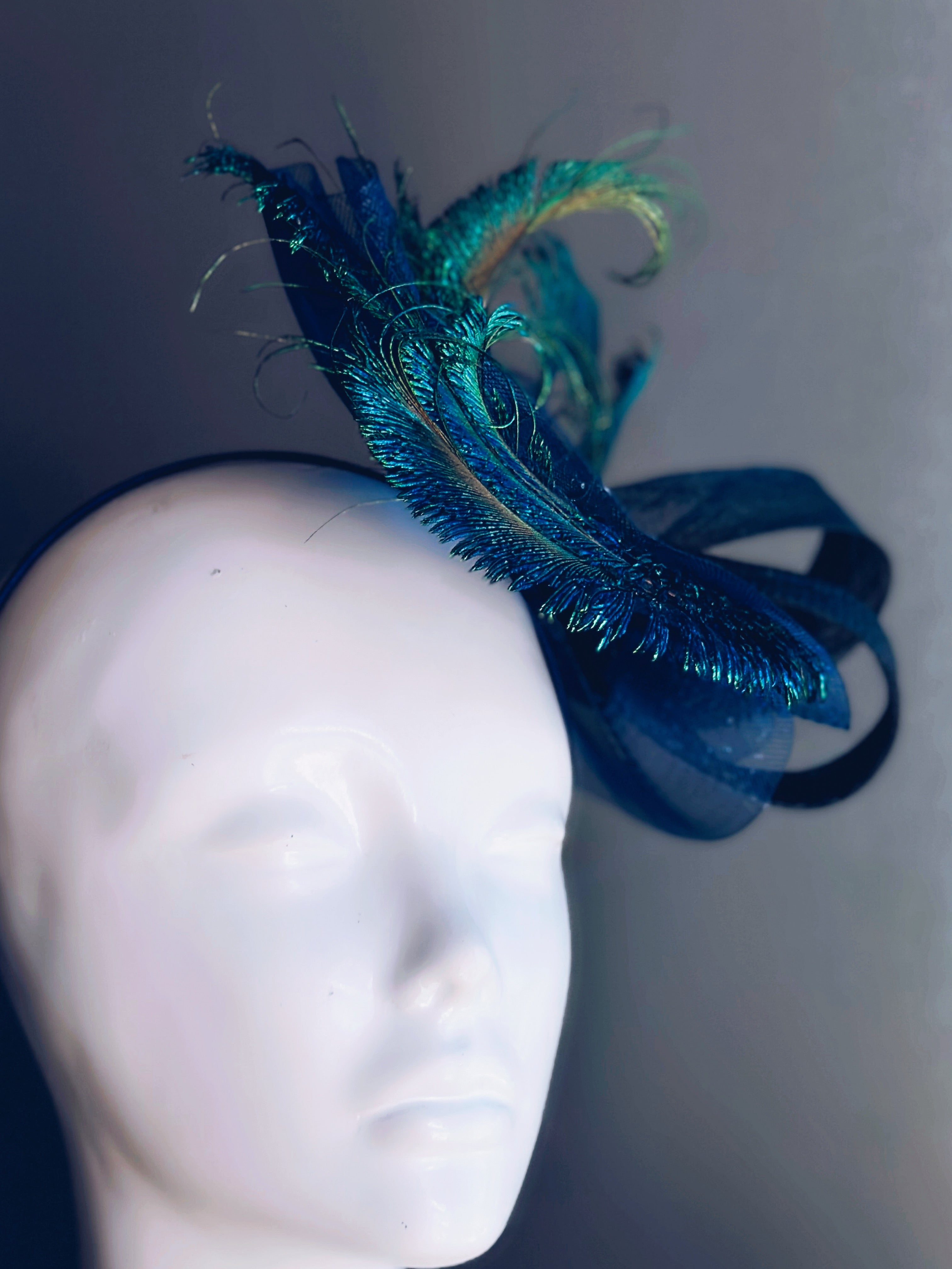 Midnight Peacock Fascinator