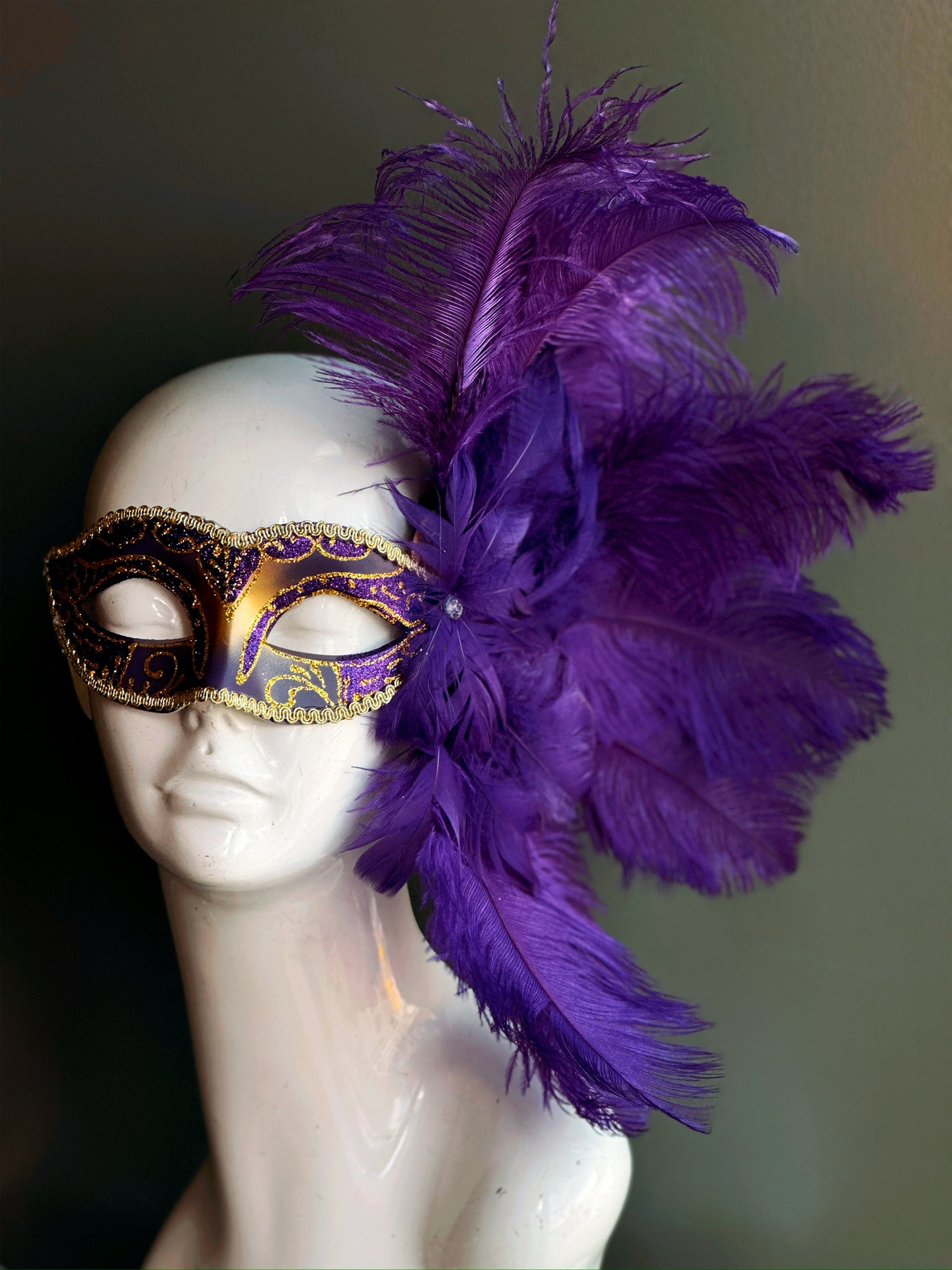 Regal Purple Feather Mask