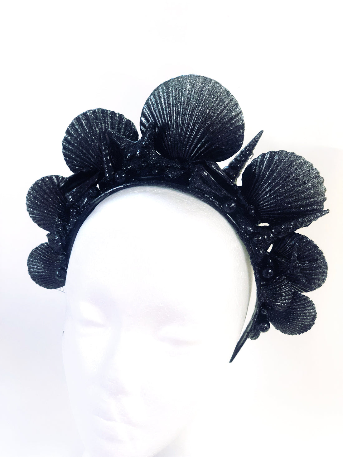 Black Shell Mermaid Crown &amp; Mask Set