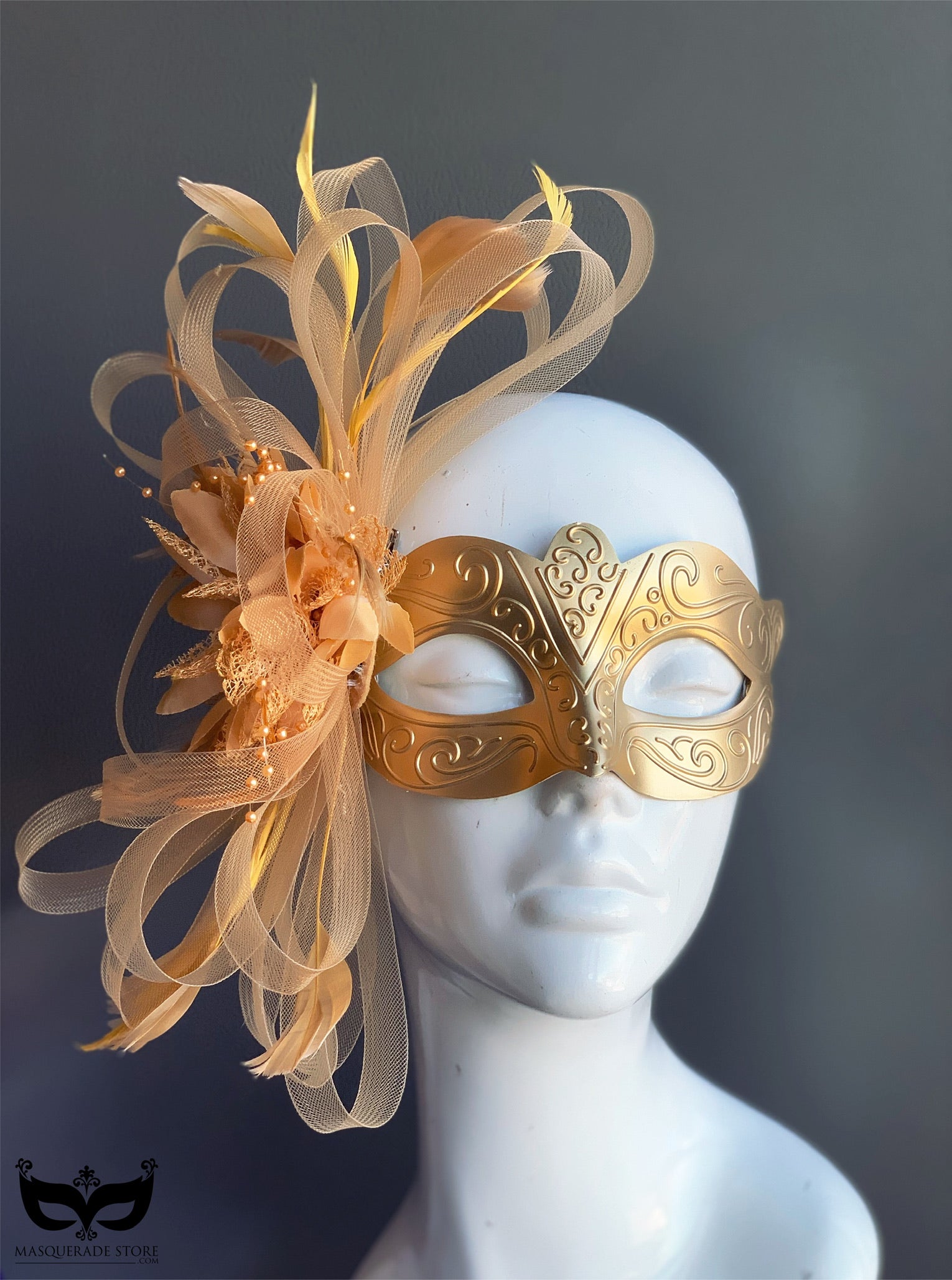 The Muse Mask - Gold Feathers