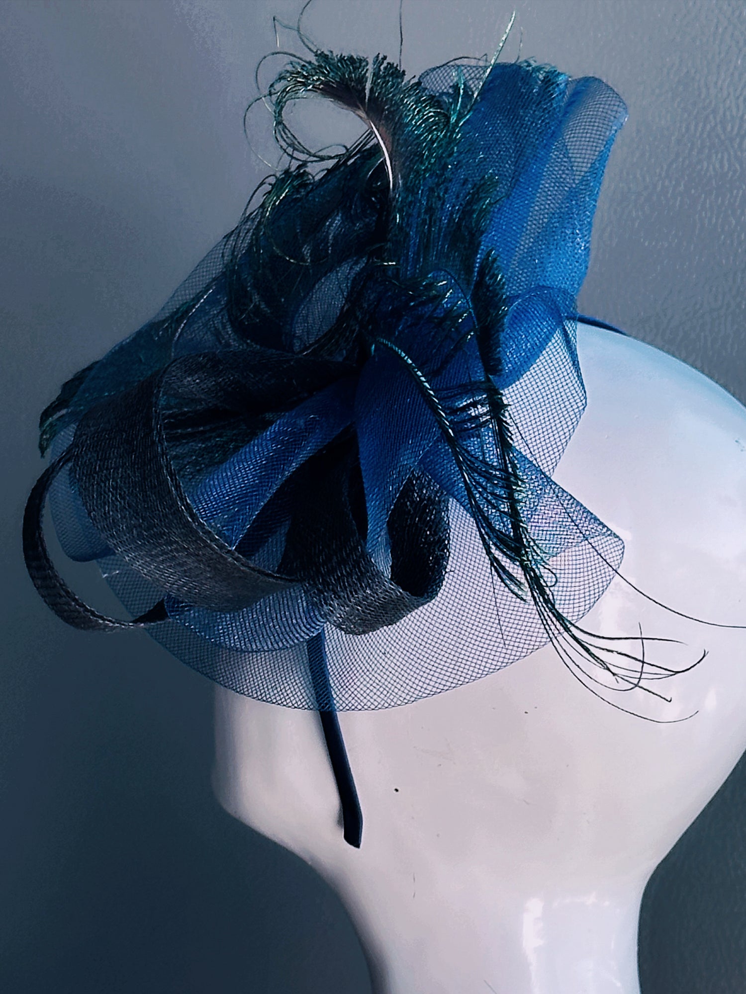 Midnight Peacock Fascinator