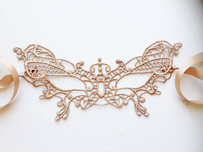 Valentina Lace Mask - Gold