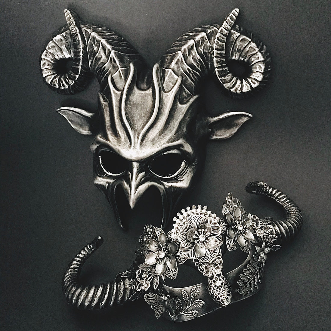 BAPHOMET &amp; FLORAL ELEGANCE - Silver