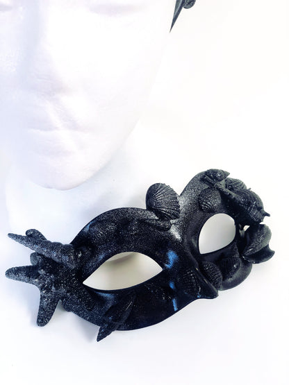 Black Shell Mermaid Crown &amp; Mask Set