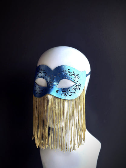 Fringe Mask - Blue Gold Peck