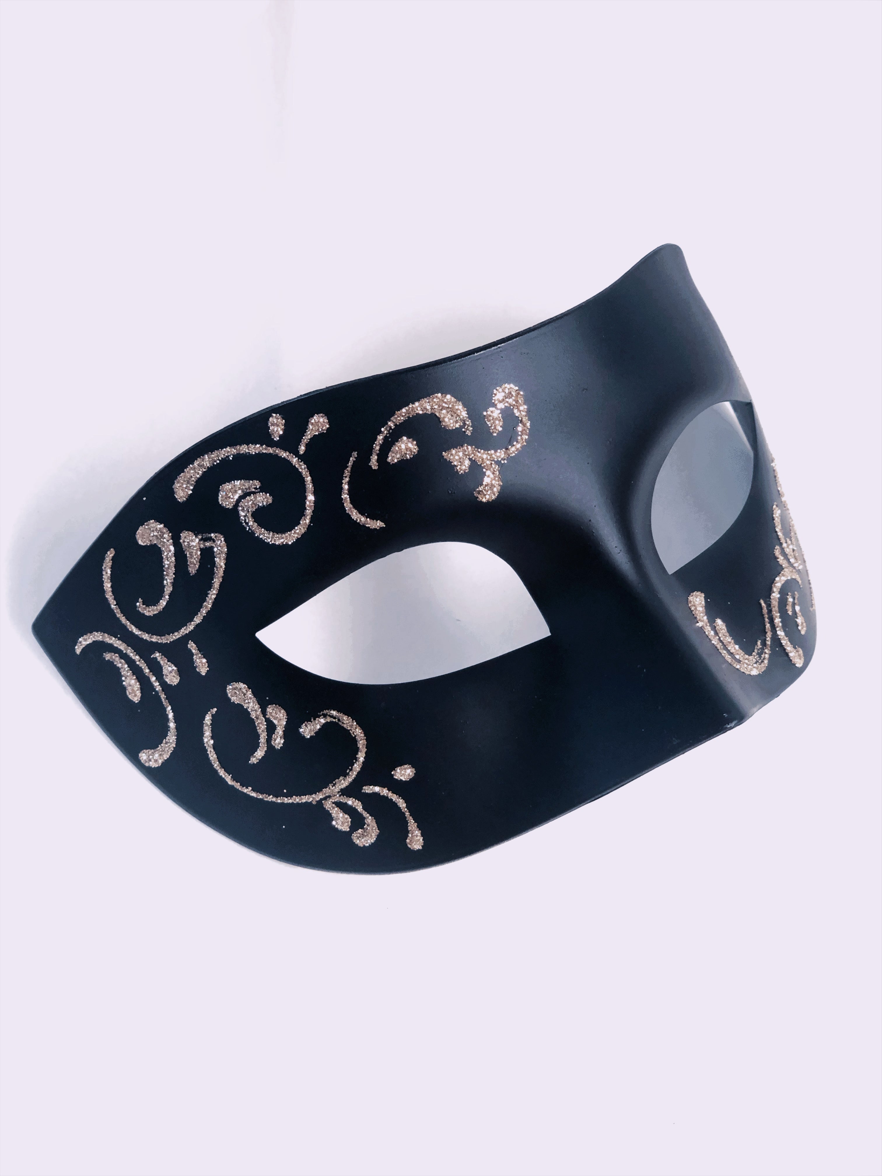 Scroll Filigree Masquerade Mask - Black/Gold