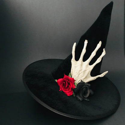 Black Witch Hat - Skull Hand