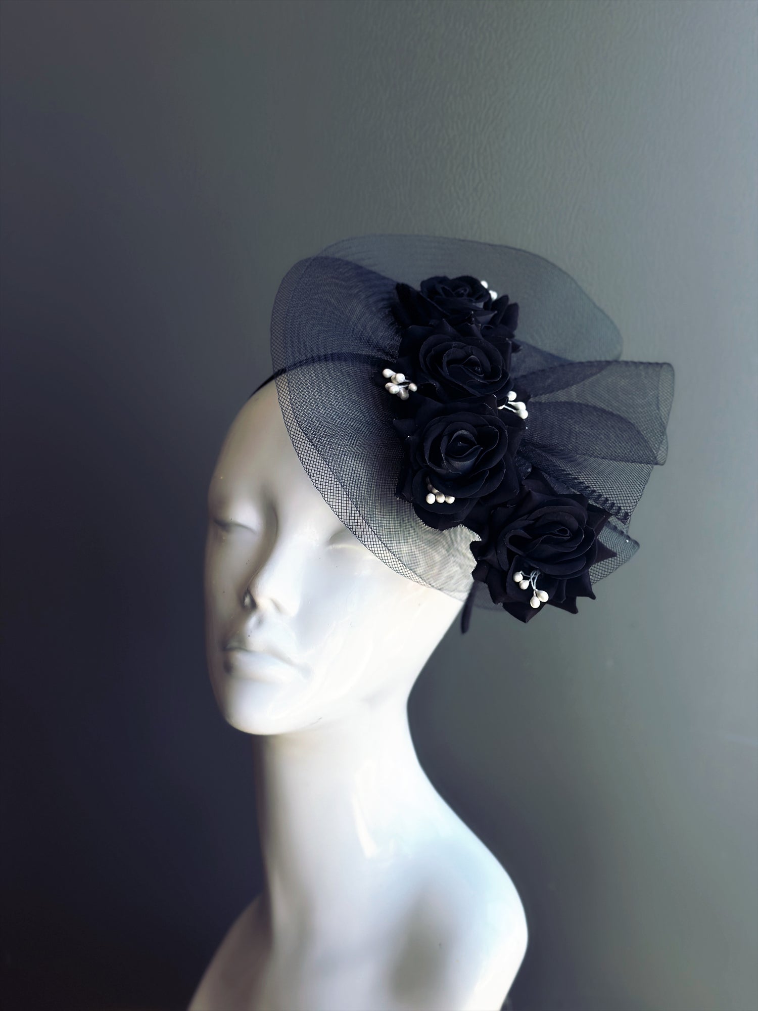 Black Rose Bloom Fascinator