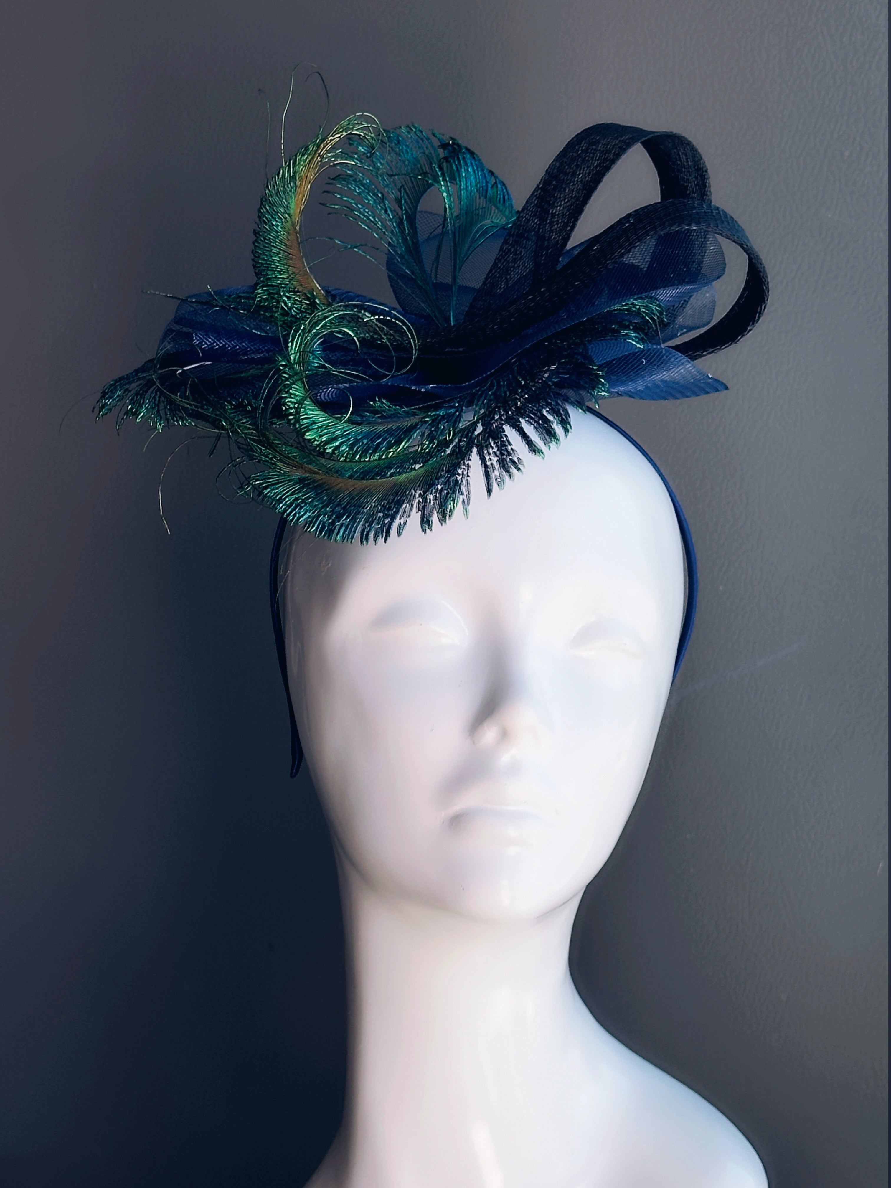 Midnight Peacock Fascinator