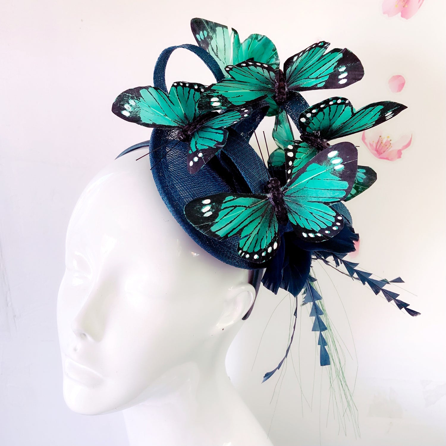 Butterfly Fascinator - Teal / Green