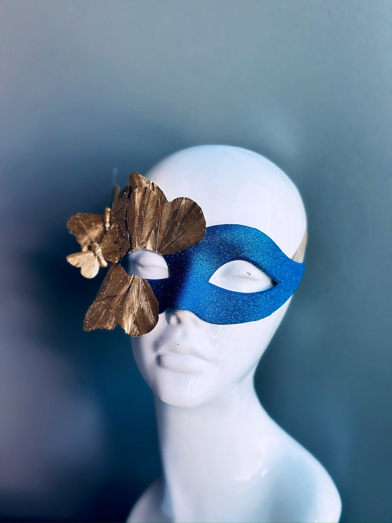 Butterfly Mask - Blue/Gold