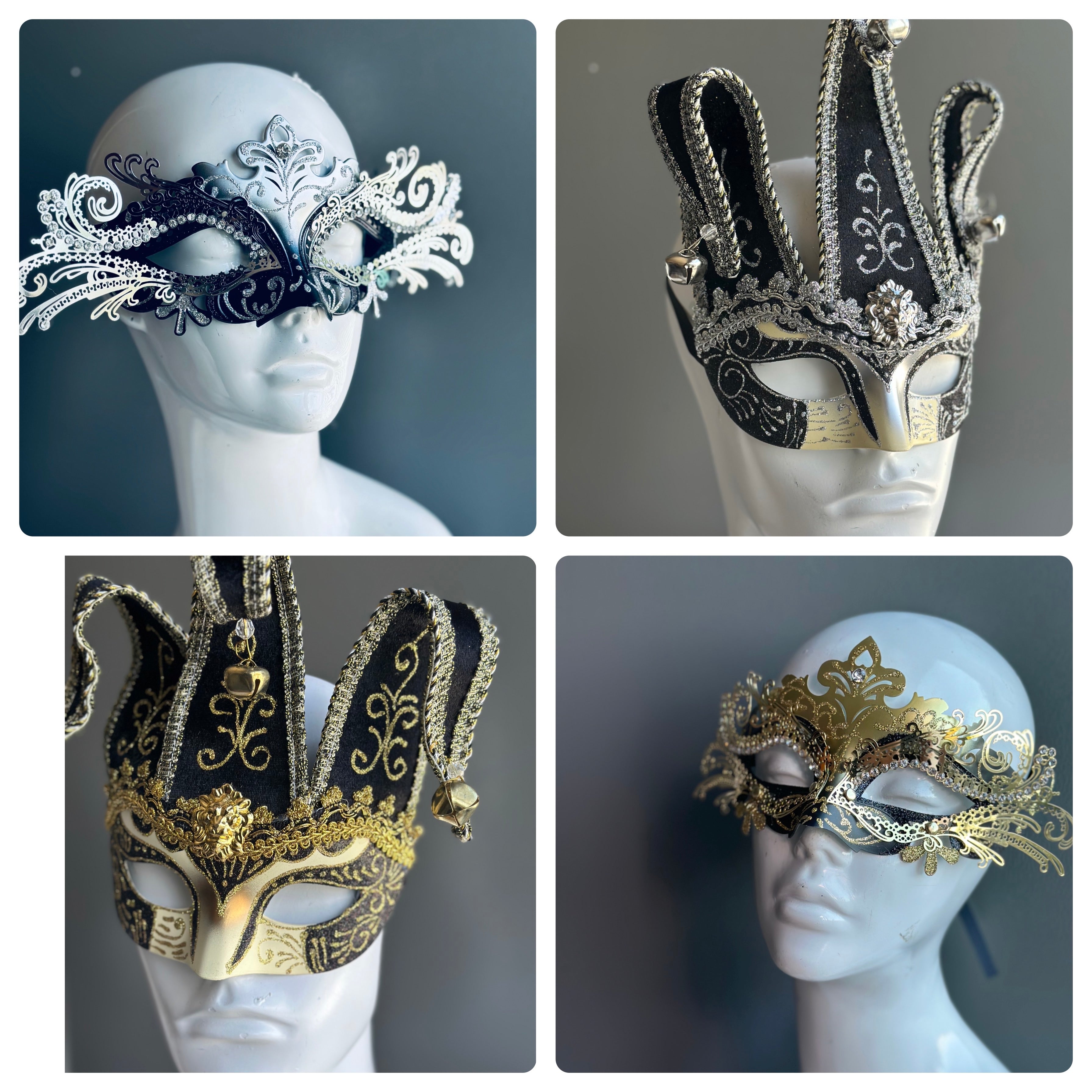 Jester Venetian Metal Couples Mask