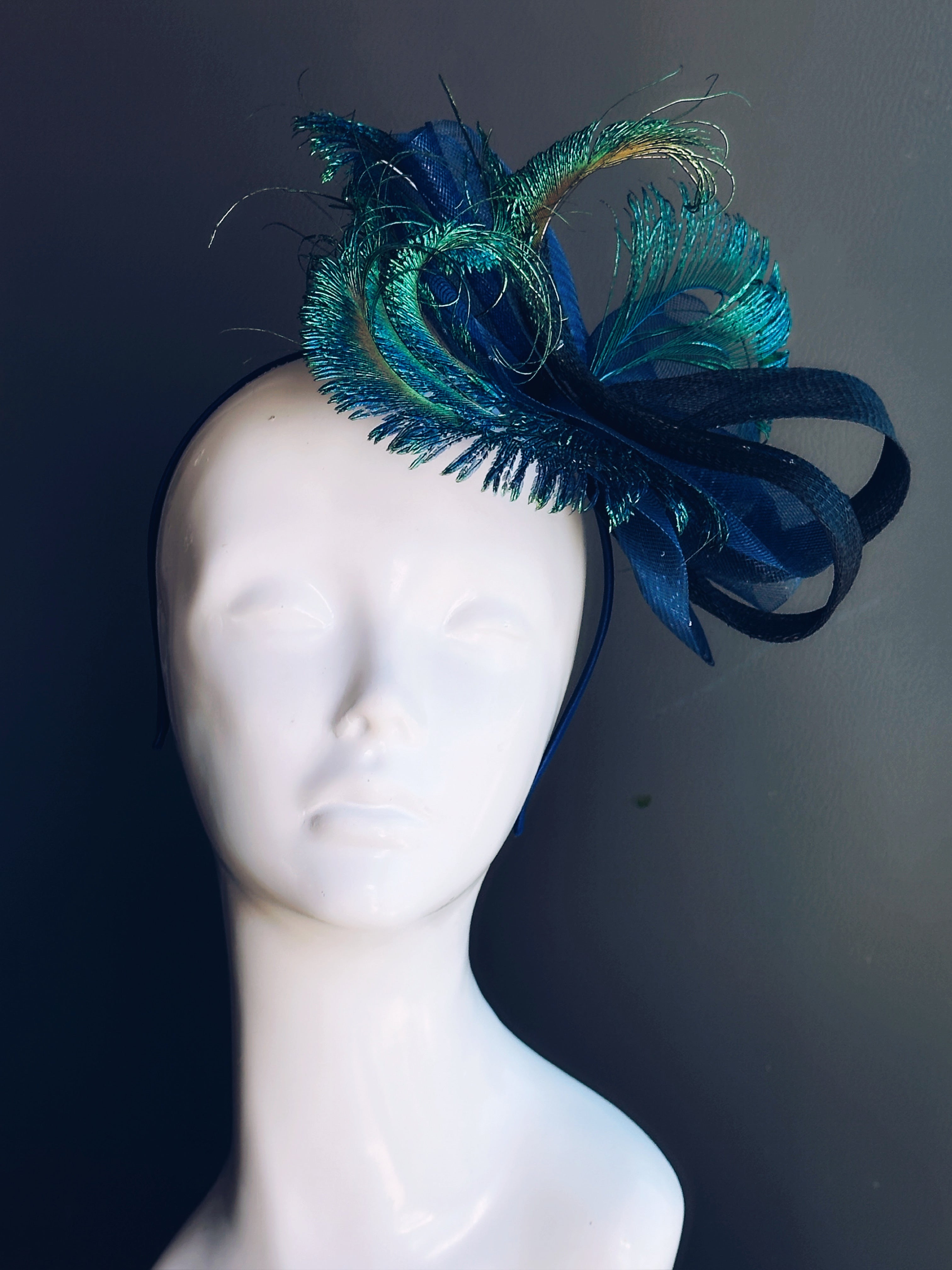 Midnight Peacock Fascinator