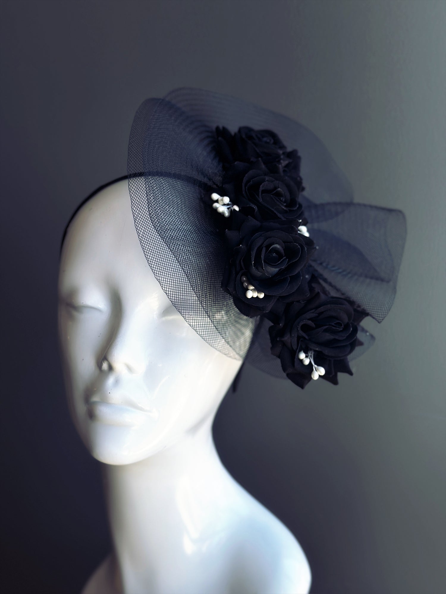 Black Rose Bloom Fascinator