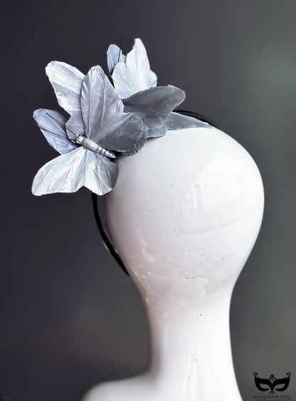 Silver Butterfly Fascinator