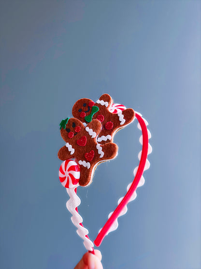 Gingerbread Peppermint Christmas Headband