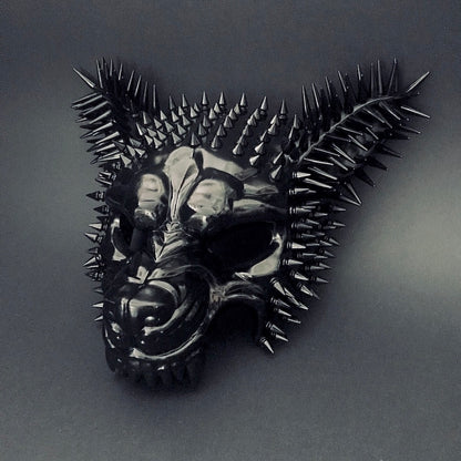 Spiked Wolf Mask - Red/Black