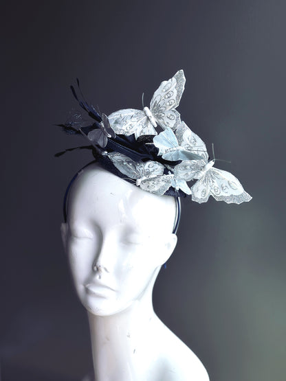 Butterfly Fascinator - Silver