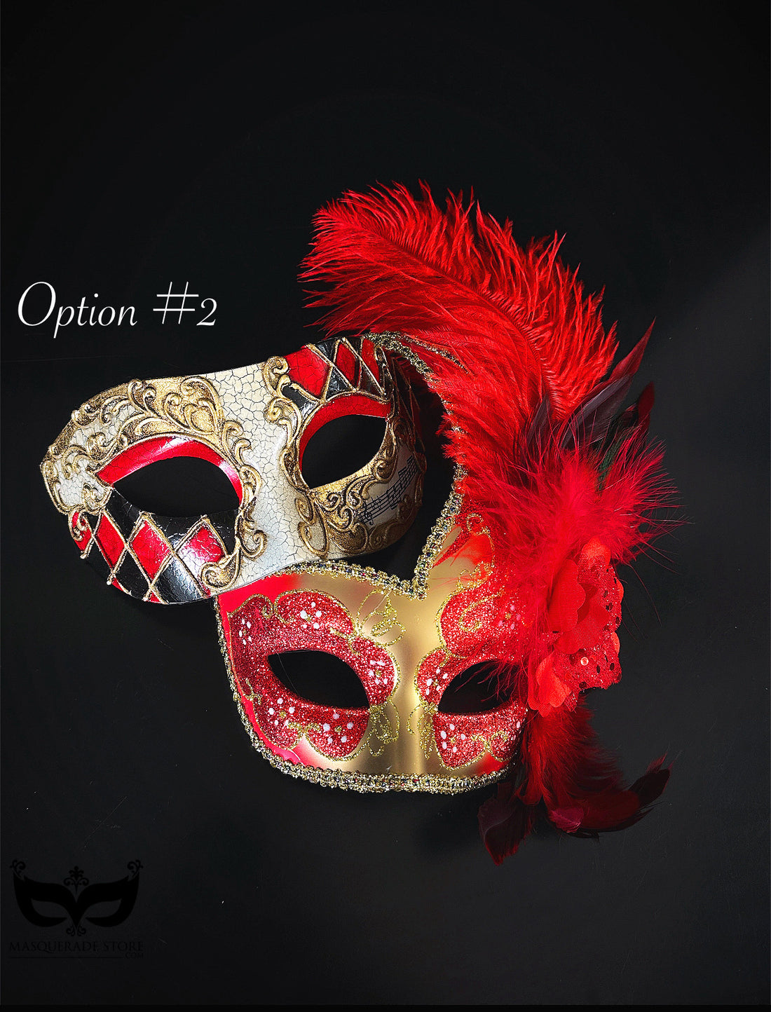 Venetian Masks - Harlequin Red/Gold