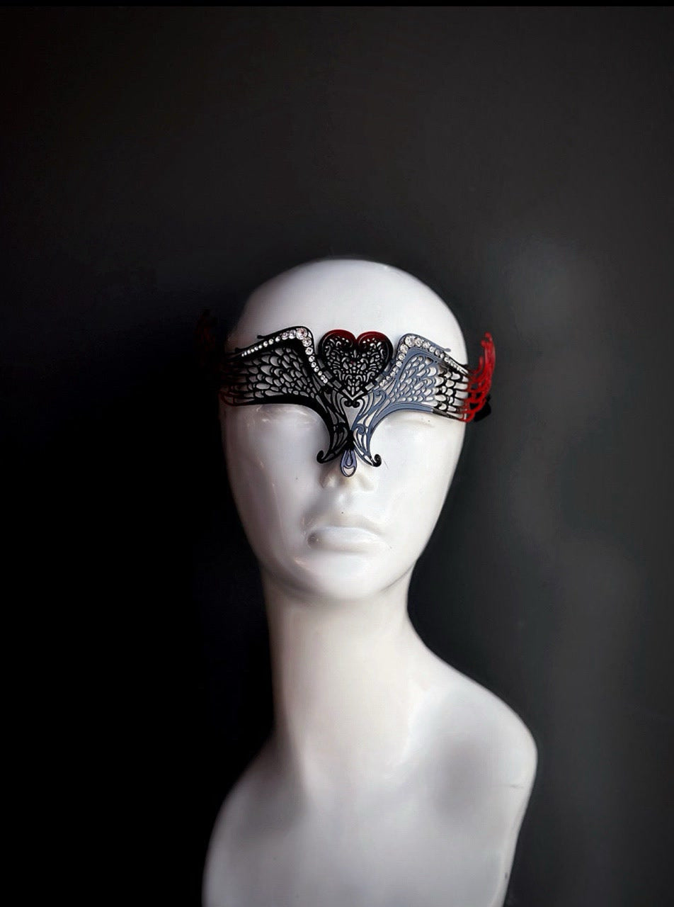 Angel Wing Mask - Black/Red