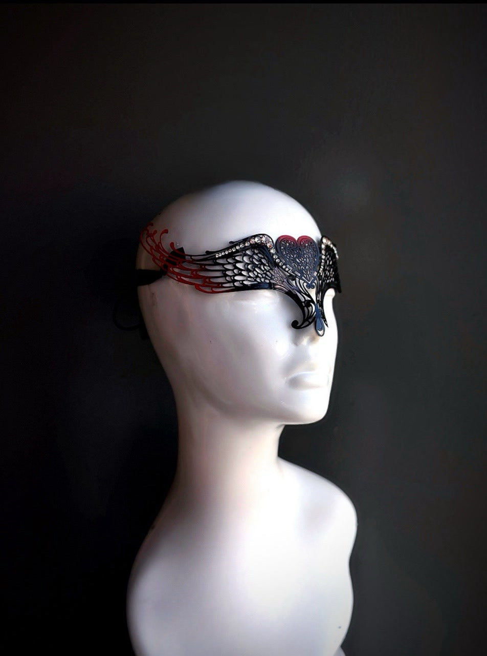 Angel Wing Mask - Black/Red