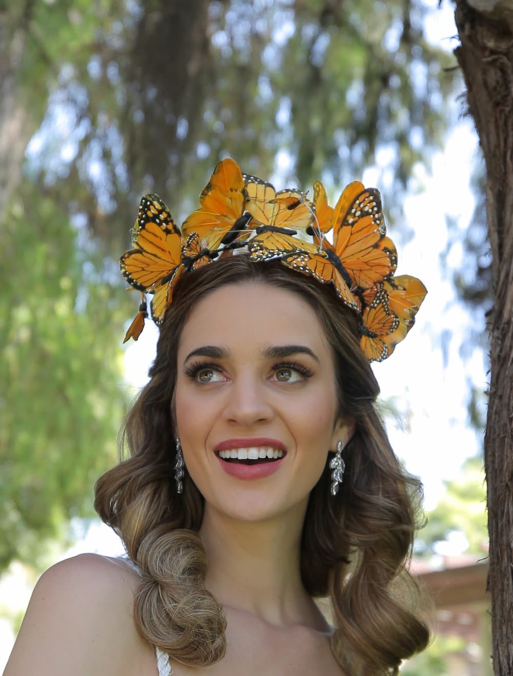 Hot Orange Monarch Butterfly Headpiece