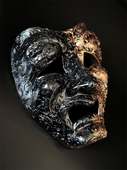 Filigree Tragedy Mask - Black/Gold