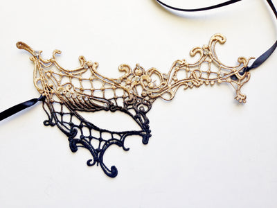 Phantom Lace Mask - Gold Ombre