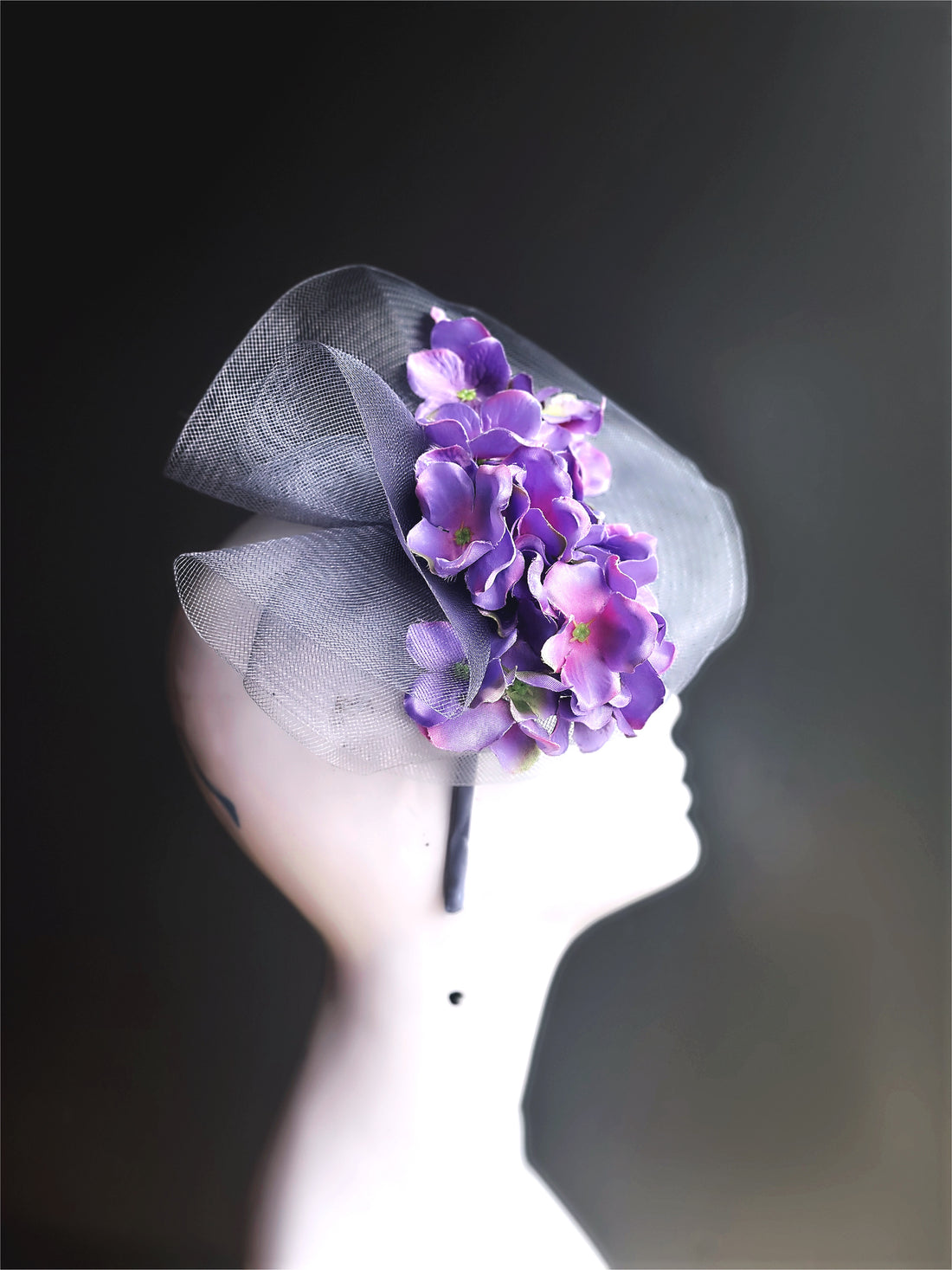 Purple Flower Fascinator