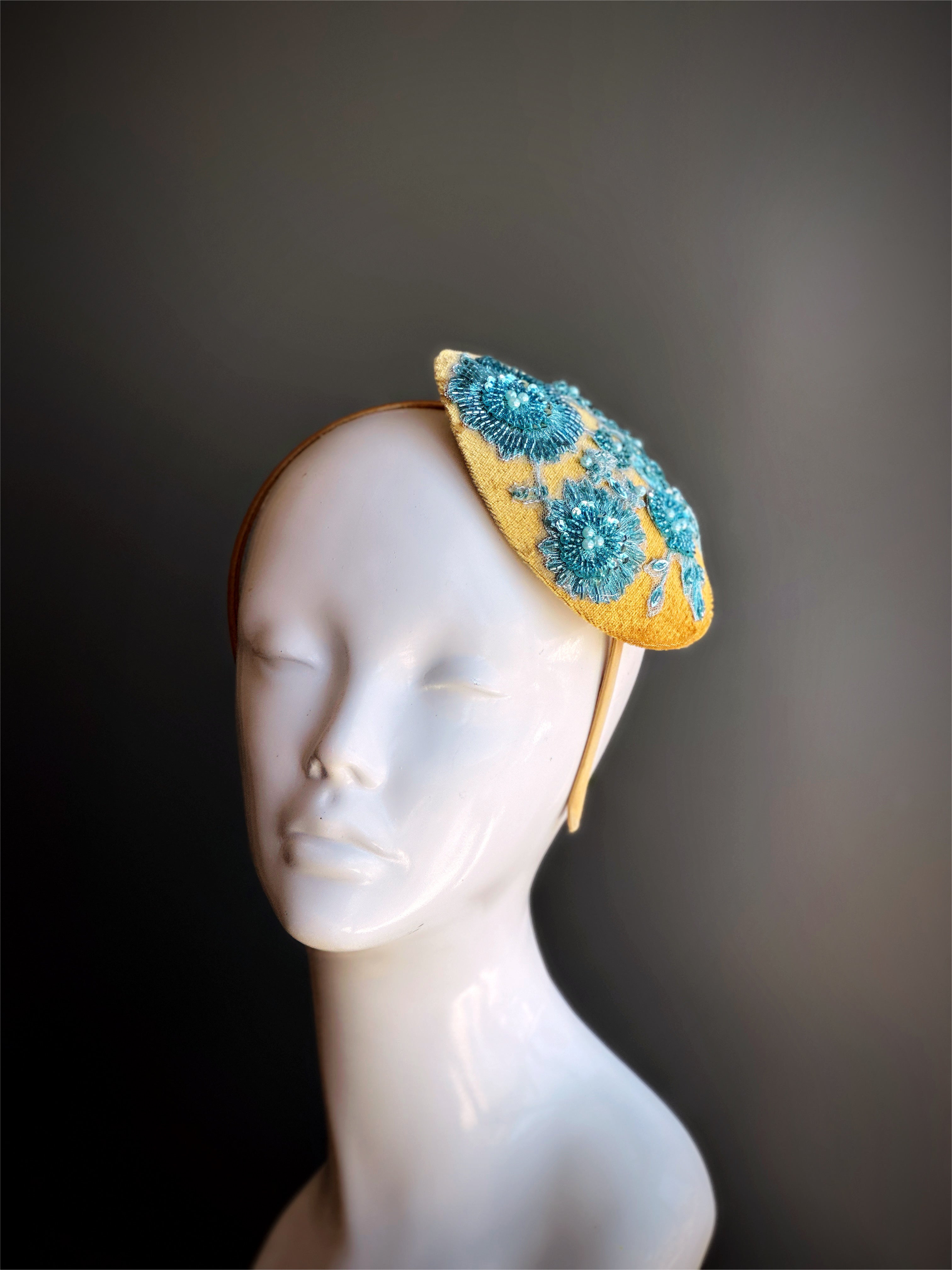 Azure Blossom Teardrop Fascinator