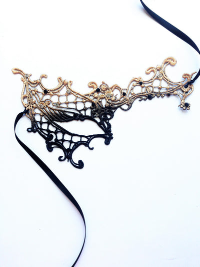 Phantom Lace Mask - Gold Ombre