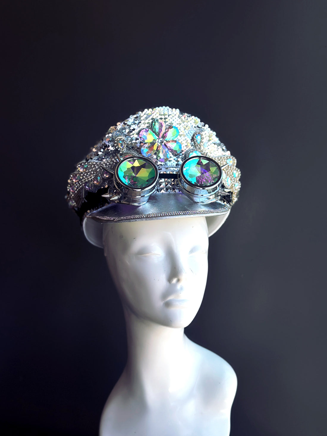 Crystal Captain Hat - Silver