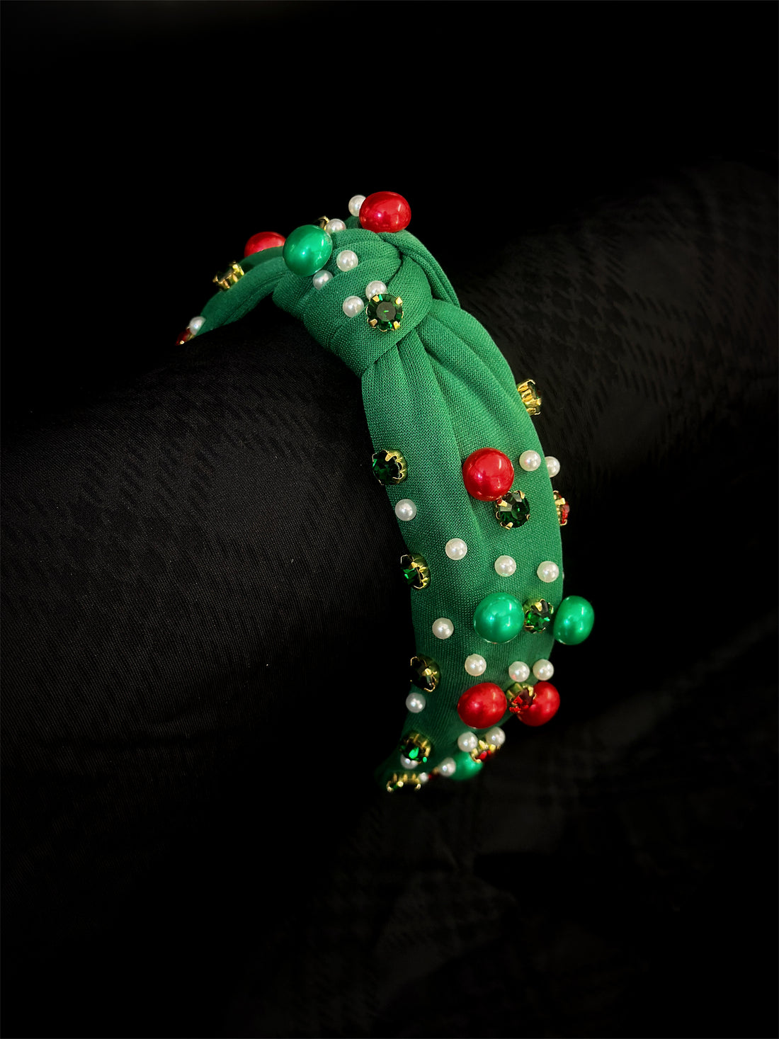 Christmas Pearl Headband - Green