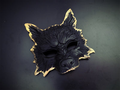 Werewolf Mask - Gold Edges