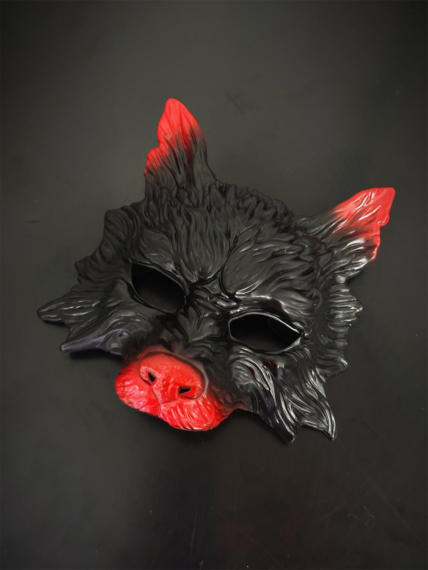 Wolf Mask - Black/Red