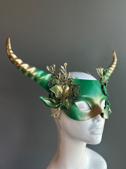 Enchanted Green Horned Mask