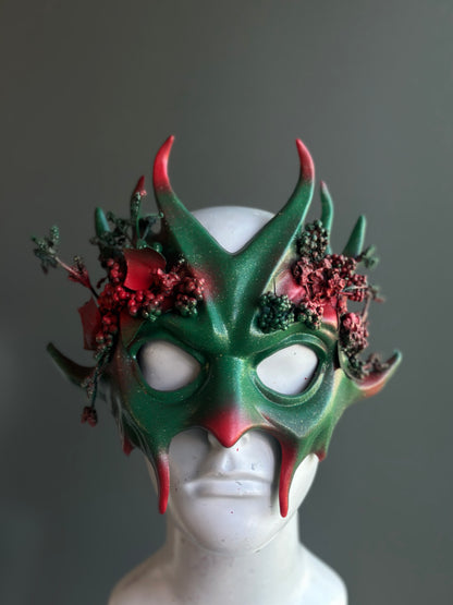 Holiday Forest Mask in Green &amp; Red