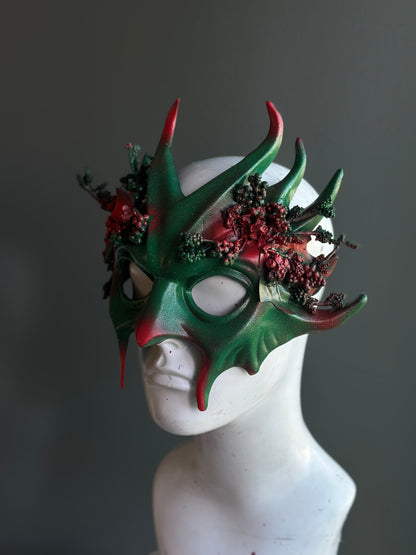 Holiday Forest Mask in Green &amp; Red