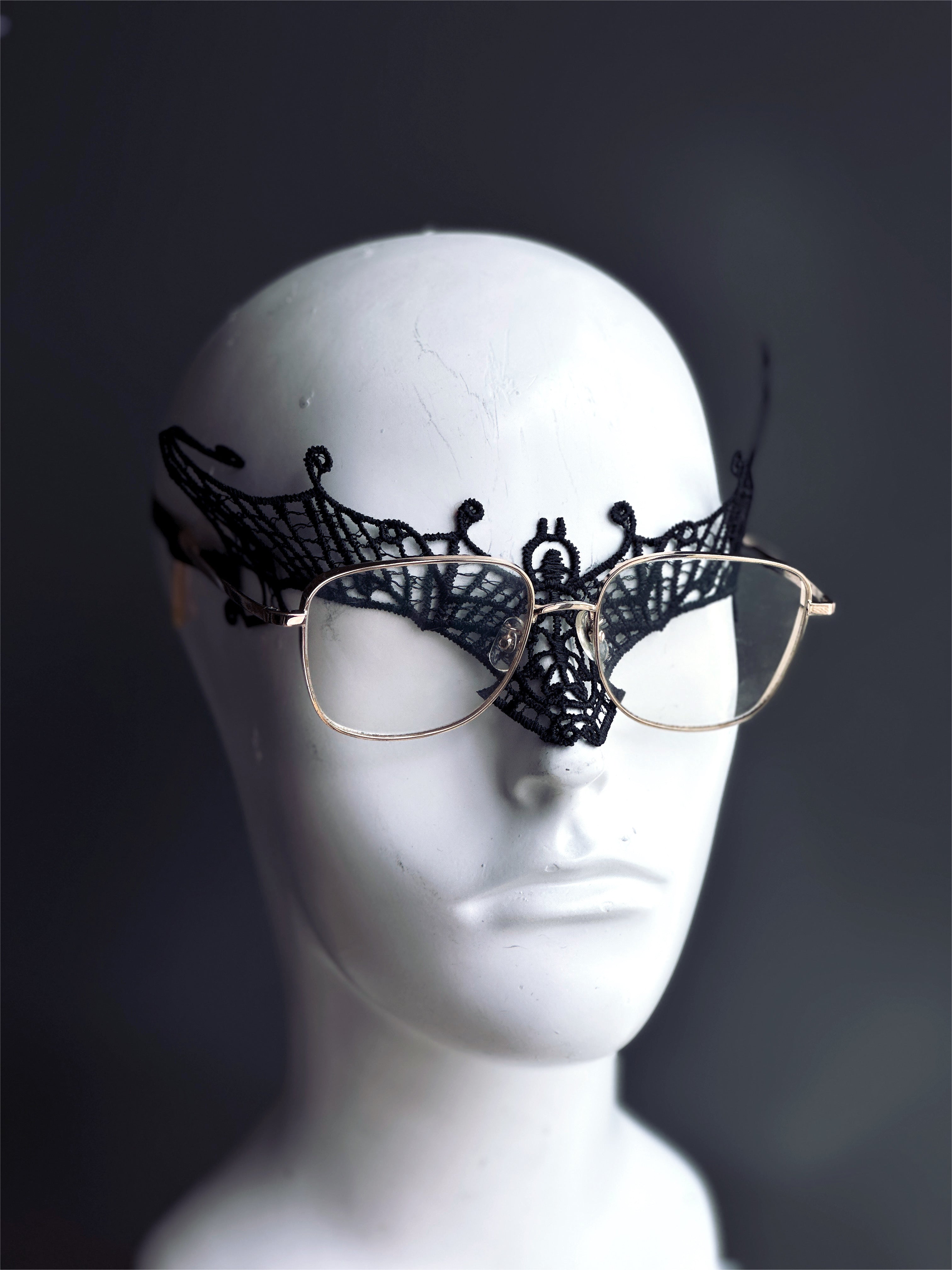 Men s Masquerade Mask Black Lace Mask Eyeglasses Masquerade Store