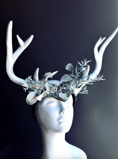 Deer Antler Headdress - Winter&