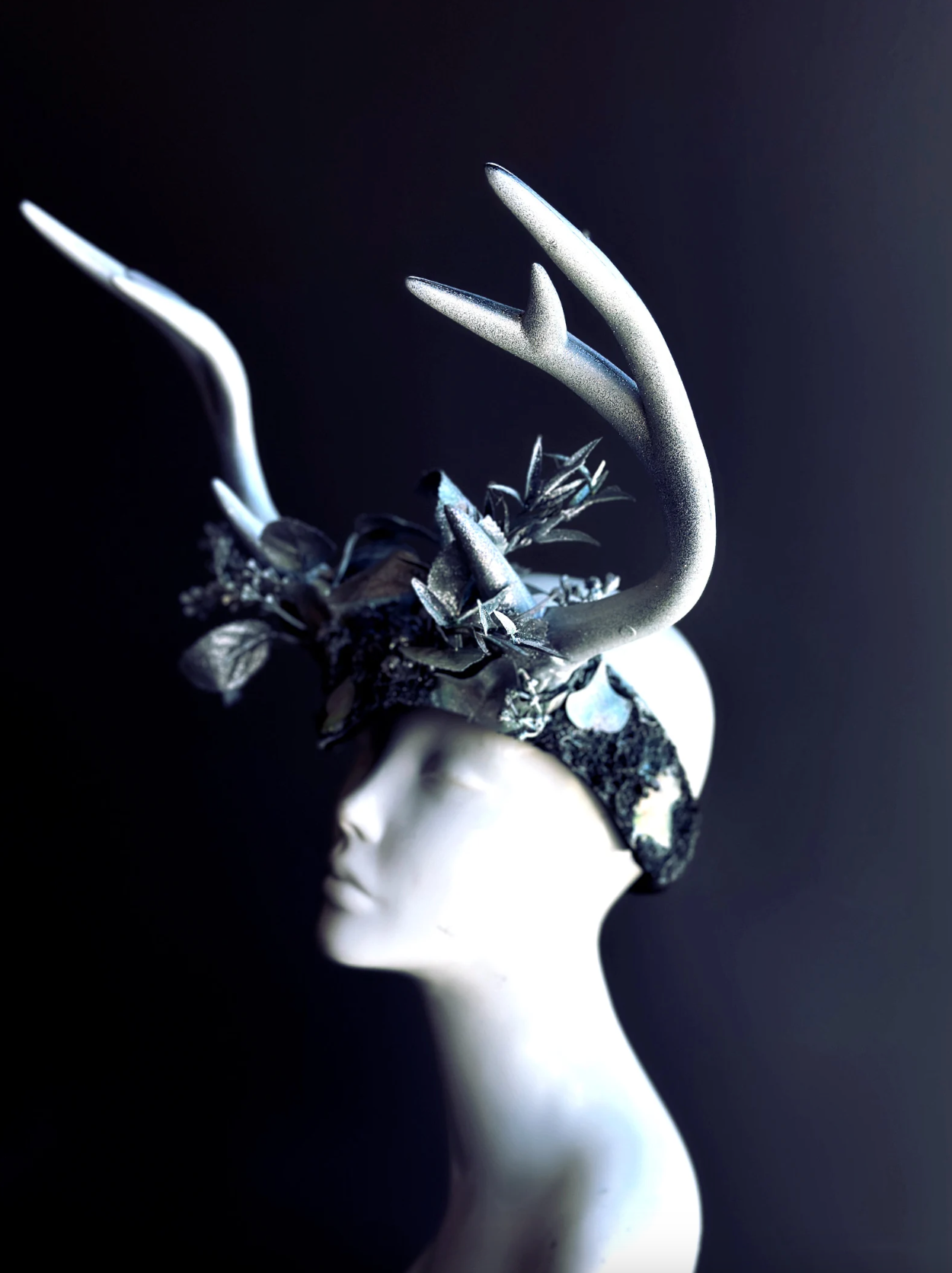 Deer Antler Headdress - Winter&