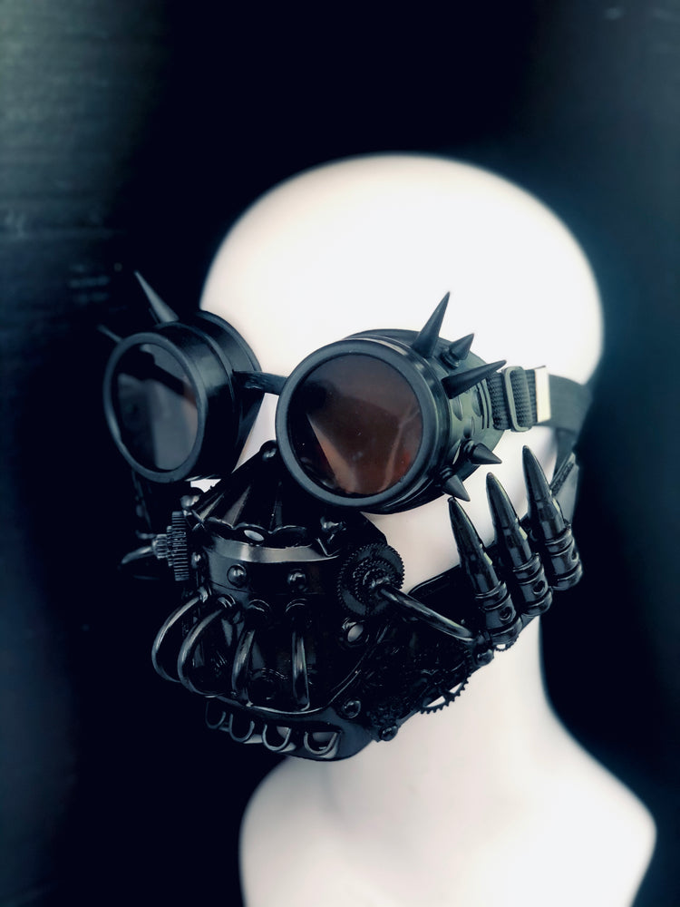 Steampunk Respirator Cosplay Mouthguard Spike Goggles Black Masquerade Store Official 3806