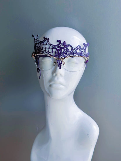 Purple Lace Eyeglass Mask