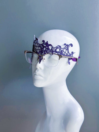 Purple Lace Eyeglass Mask