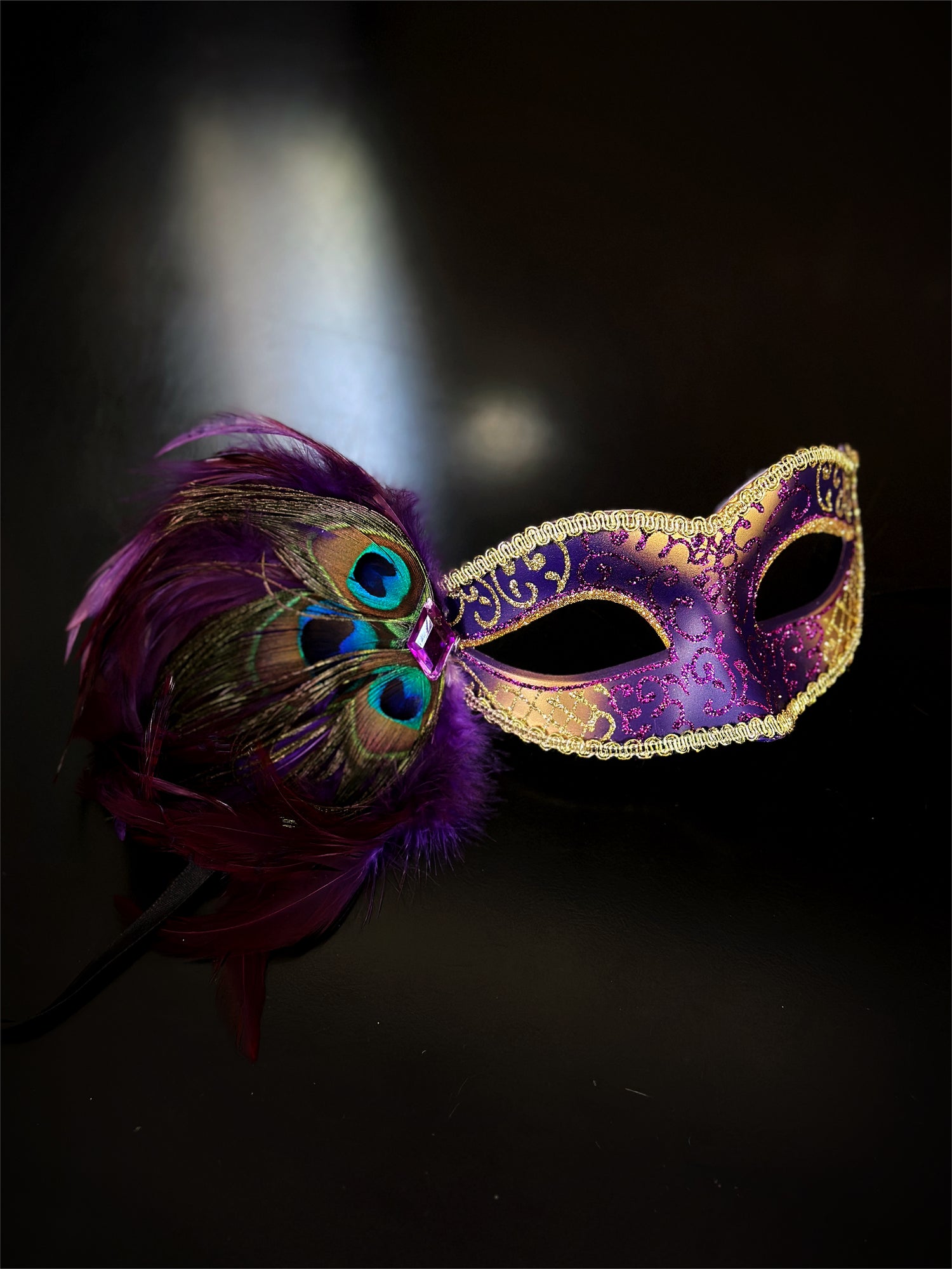 Venetian Mask W/pecock Feather