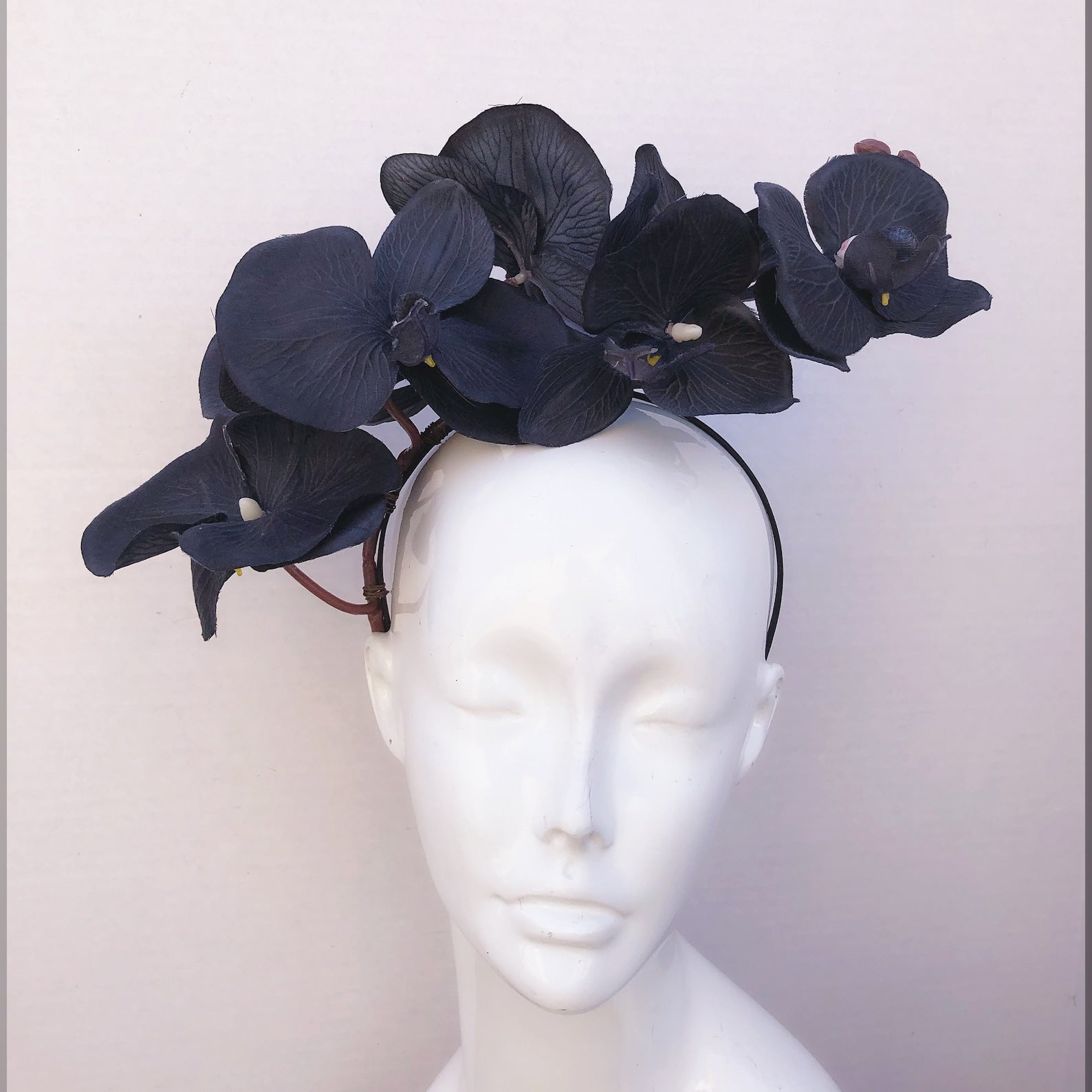 Red outlet Fascinator Hat, Womens Hat, Orchid Flower Headband, Women Hat Women Tea Party Hat